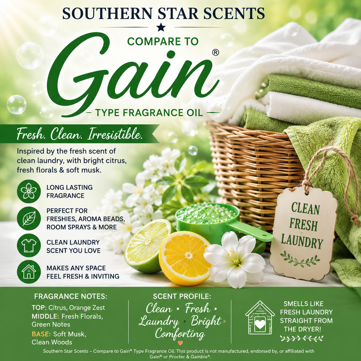 Southern Star Scents – Compare to Gain® Type Fragrance Oil