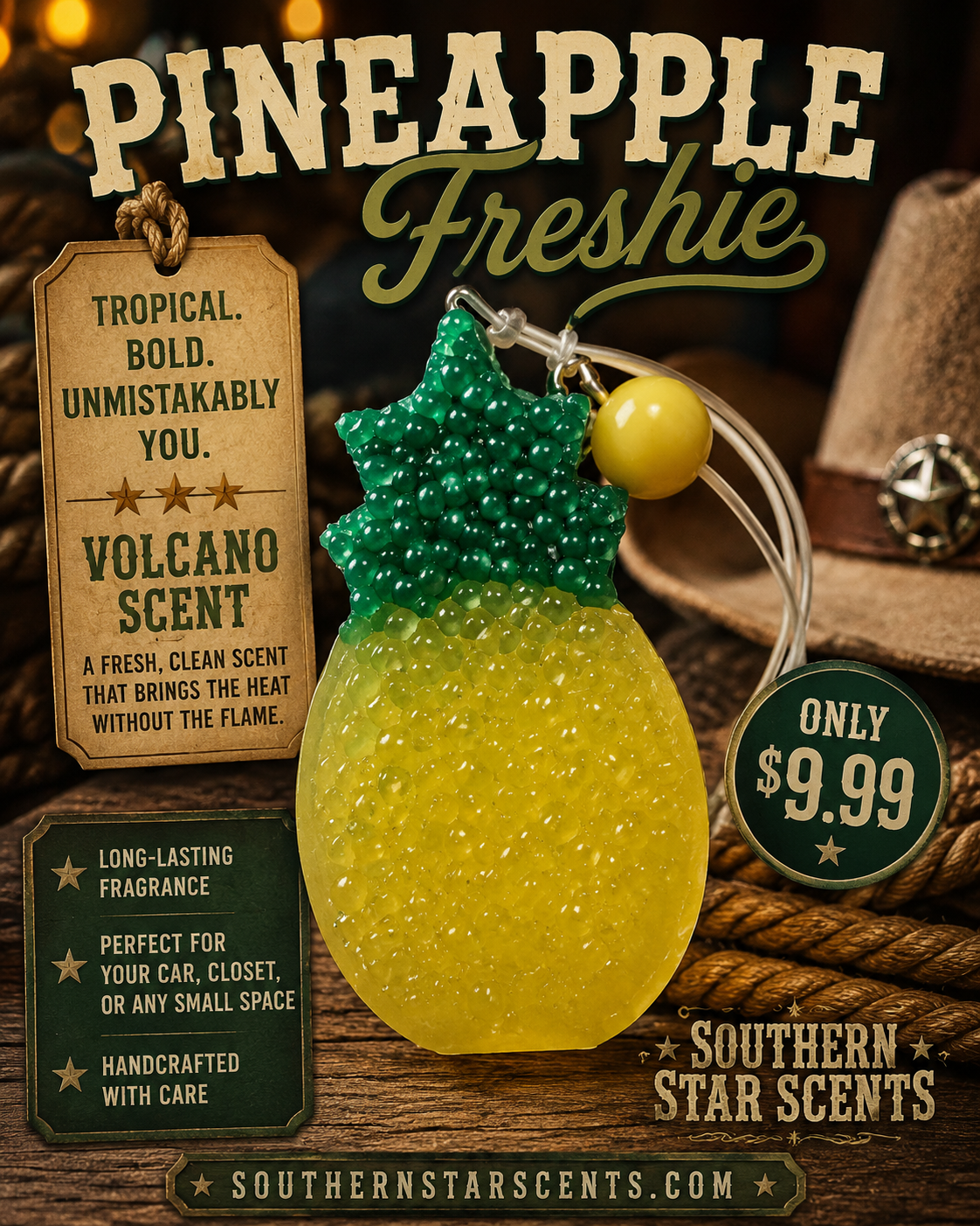 Pineapple Freshie – Volcano Type Car Air Freshener