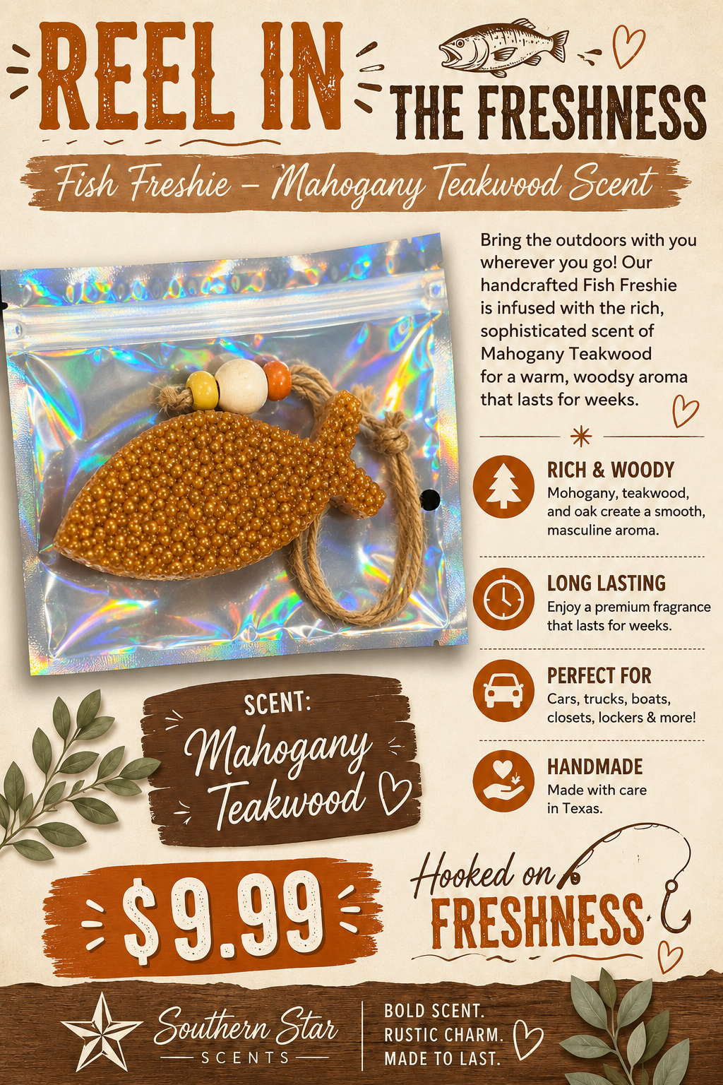 Fish Freshie – Mahogany Teakwood
