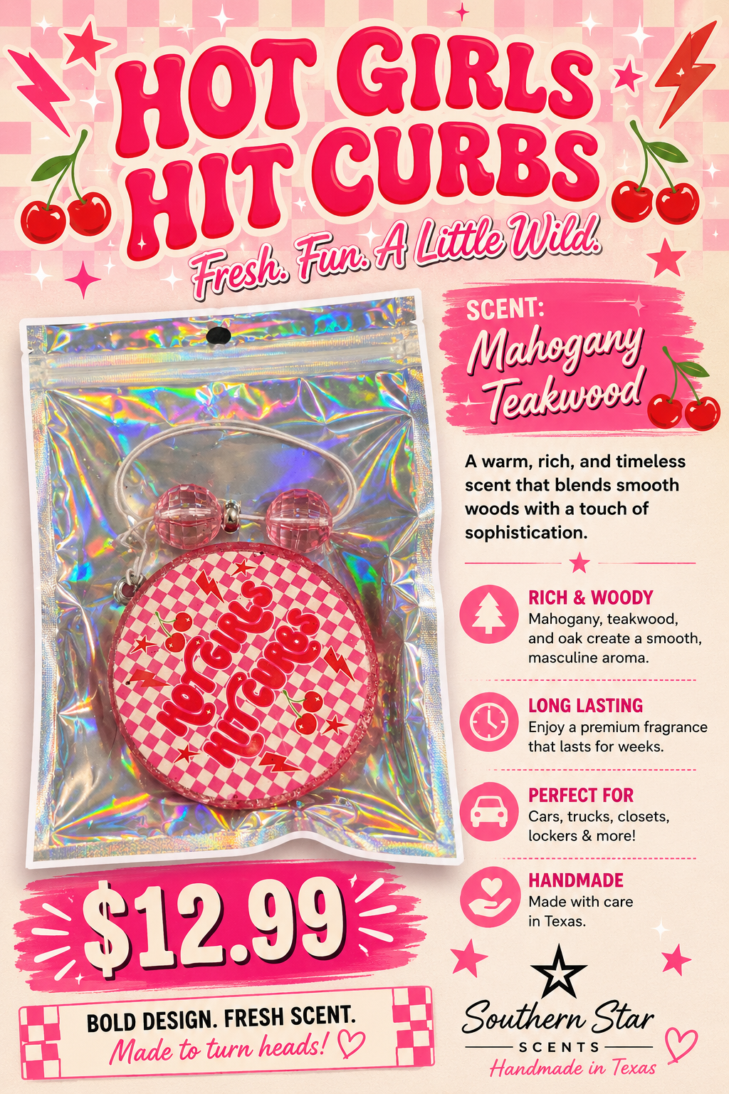 Hot Girls Hit Curbs Freshie – Mahogany Teakwood