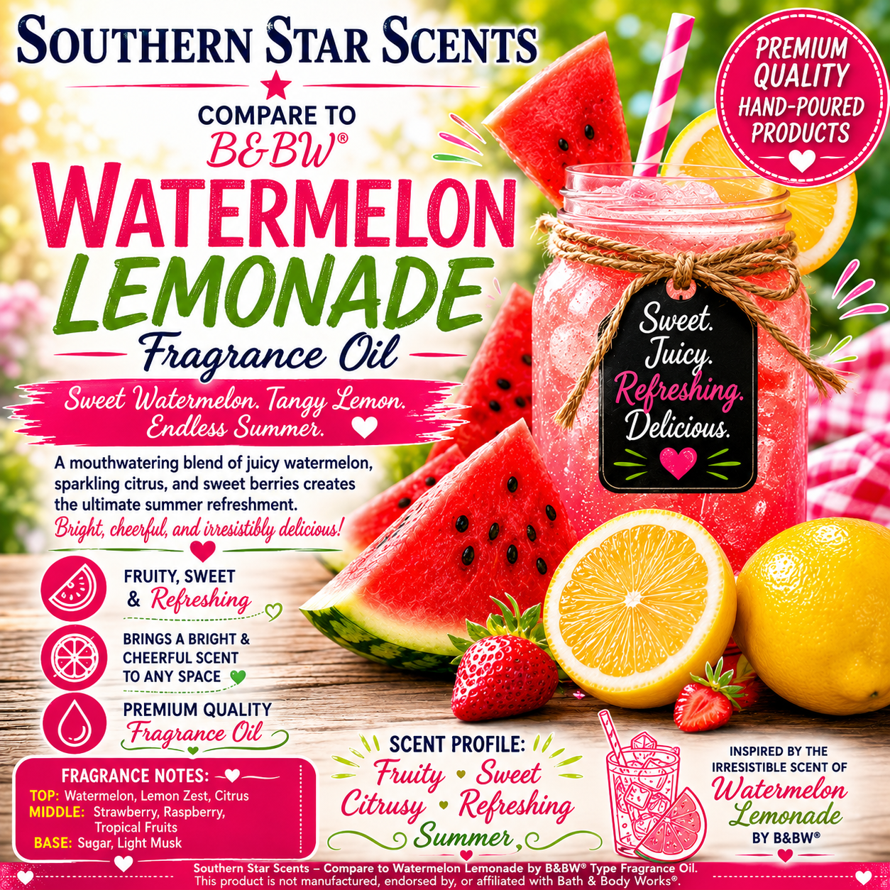 Southern Star Scents – Compare to Watermelon Lemonade by B&BW® Type Fragrance Oil