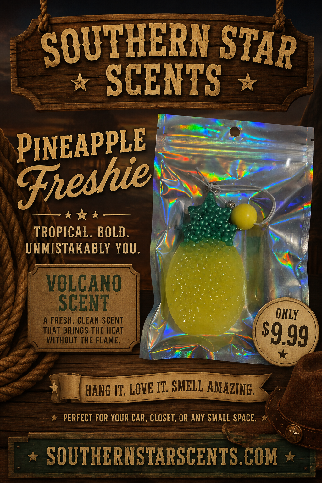 Pineapple Freshie – Volcano Type Car Air Freshener